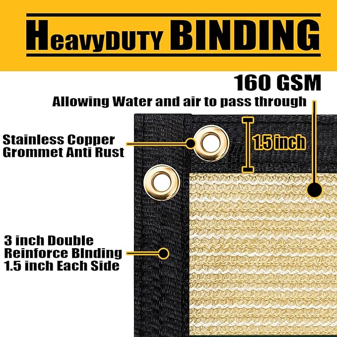 Customized 6' x 122' Black Fence Privacy Screen,with Bindings & Grommets,Heavy Duty for Gardens,Backyard,Patio,Tennis Court,Pool,Construction Project, Outdoor Events, We Make Custom Sizes