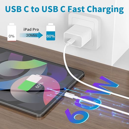 USB C to USB C Cable 3ft for iPhone 17/16/15 Charger Fast Charging Type C to Type C Power Cord for Apple 17/17 Pro/17 Pro Max/Air/16/16e/15， MacBook Air 13 inch/MacBook Pro/iPad/iPad Air/Mini