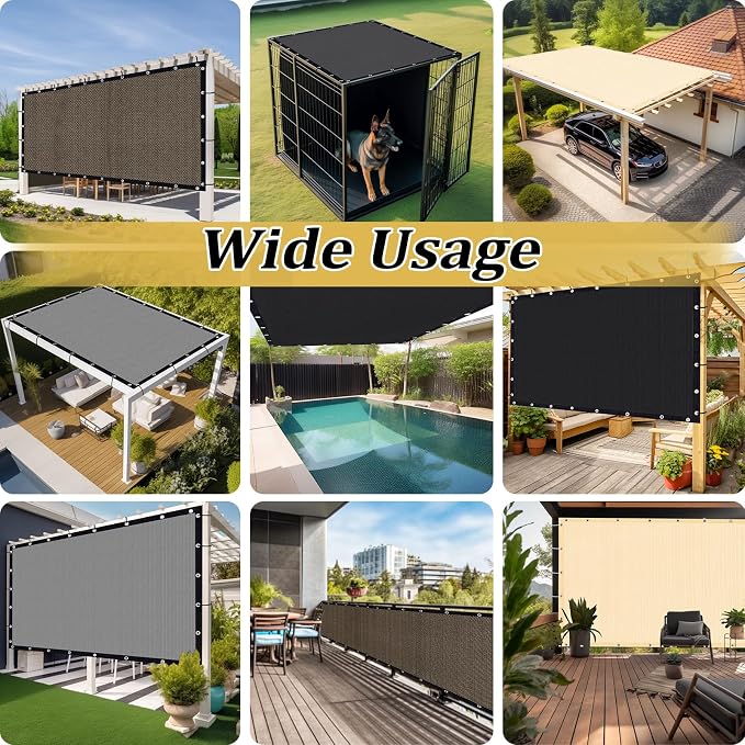 Shade&Beyond Customized Size 90% Sun Shade Cloth with Grommets, 14' X 15' Pergola Shade Cover Canopy, Mesh Tarp Sun Screens for Patio, Outdoor, Garden, Backyard GN01, White