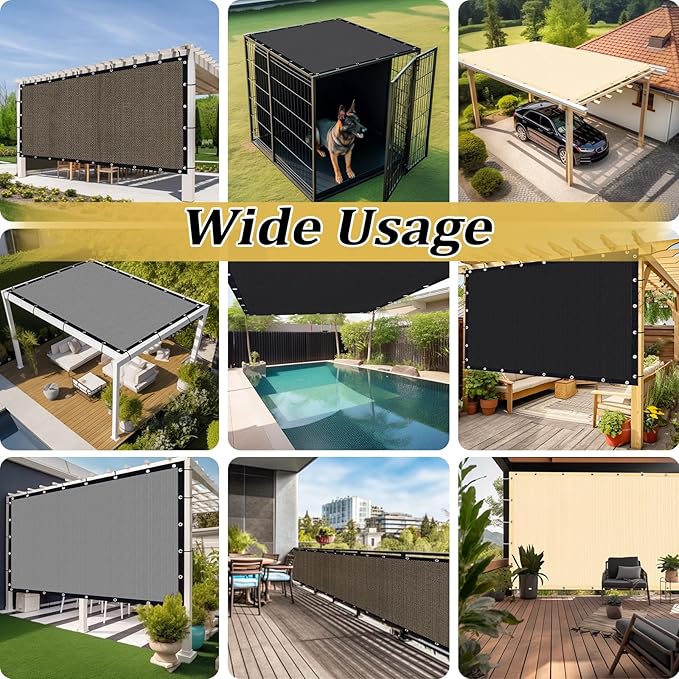 Shade&Beyond Customized Size 90% Sun Shade Cloth with Grommets, 9' X 11' Pergola Shade Cover Canopy, Mesh Tarp Sun Screens for Patio, Outdoor, Garden, Backyard GN01, Blue