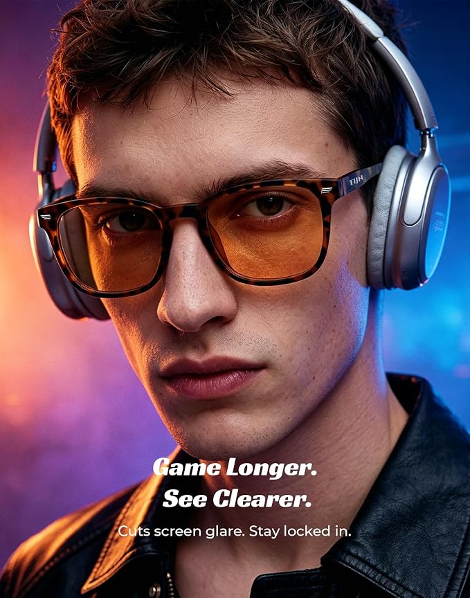 TIJN Premuim Blue Light Blocking Glasses for Women Men Square Frame Nerd Eyeglasses Anti Blue Ray Computer Screen Glasses