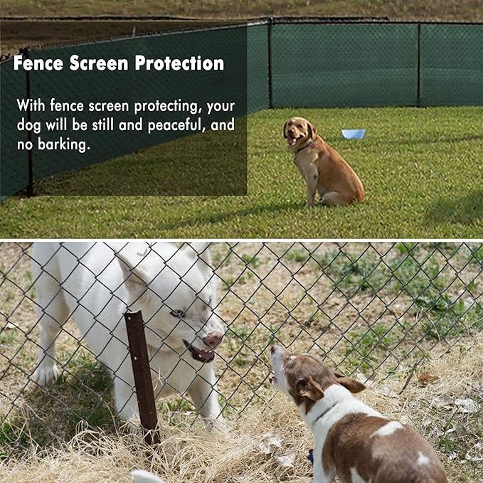 UPGRADE Privacy Fence Screen 6'x67' Dark Green Outdoor 90% Visibility Blockage 170 GSM Mesh Shade Cover Panels for Backyard,Balcony,Home Decoration with Zip Ties,Customized Avaliable