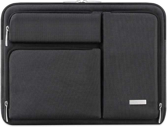 Lacdo 360° Protective Laptop Sleeve Case for 15 inch MacBook Air M5/A3448 (2026), M4 A3241 2025, M3 A3114, M2 A2941 2024-2023, 15" MacBook Pro A1990 A1707, Computer Bag with Accessory Pocket, Black