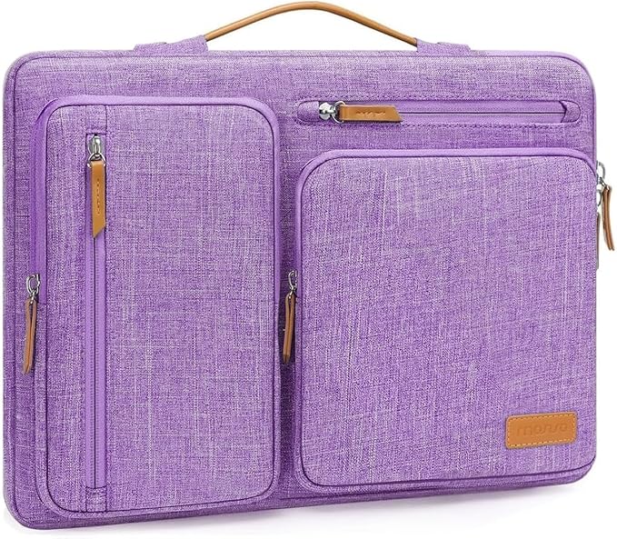 MOSISO 360 Protective Laptop Case 17.3 inch, 17-17.3 inch Laptop Sleeve Compatible with Dell, HP, Lenovo, Asus, Acer, Alienware, Side Open Carrying Case with 4 Zipper Pockets&Handle, Lilac