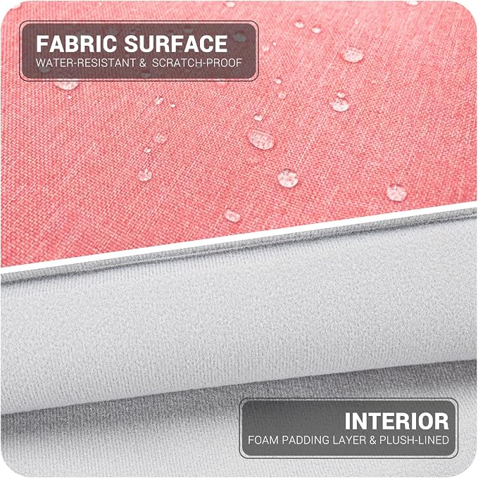 14-15 Inch Laptop Sleeve Bag Carrying Case Protective Computer Cover with Handle Shoulder Strap Compatible with 15 inch MacBook Air M5 M4 M3 M2 Acer ASUS HP Surface Dell Chromebook, Pink
