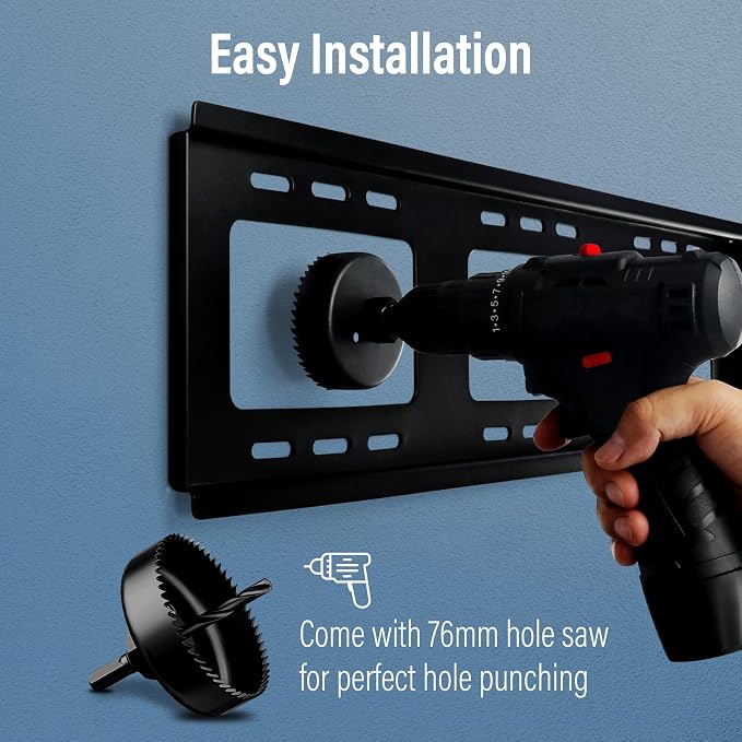 in-Wall Cable Management Kit, TV Cord Hider for Wall Mounted TV, Hide TV Cords for Wall Mount TV, TV Outlet Wall Kit Includes Power & Low Voltage Cable Management with Hole Saw Drill Attachment