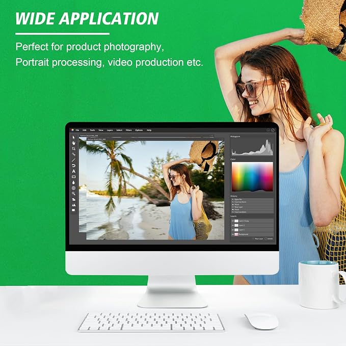 6 x 9 FT Green Screen Backdrop - Polyester Fabric for Video Streaming, Portrait Photoshoot, Wall Mounted, Parties and Small Events