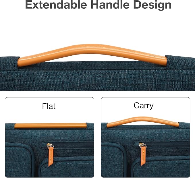 MOSISO 360 Protective Laptop Case 16 inch, 15-15.6 inch Laptop Sleeve Compatible with MacBook Pro 16, HP Acer Dell Lenovo ASUS, Side Open Carrying Case with 4 Zipper Pockets&Handle, Teal Green
