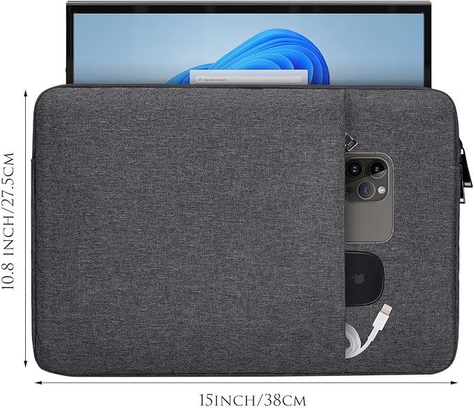 16.1 inch Portable Monitor Case Sleeve for Most 15.6/16.1 in Monitors, Compatible with KYY MNN Innoview Forhelp ASUS Zenscreen 16" Portable Display Monitors, Space Grey