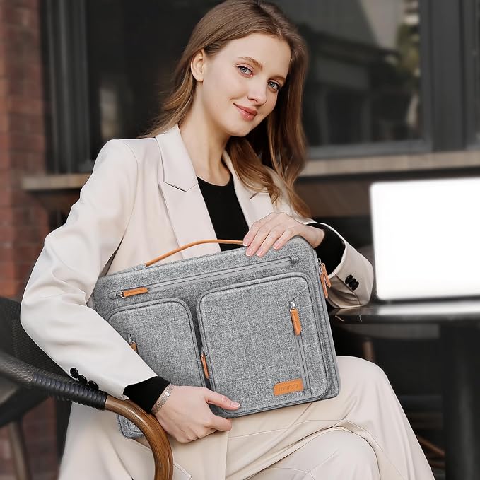 MOSISO 360 Protective Laptop Case 15 inch, Laptop Sleeve Compatible with MacBook Air 15 M5 A3448 M4 A3241 M3 A3114 M2 A2941,Dell XPS,Side Open Carrying Computer Bag with 5 Accessory Pockets&Belt, Gray