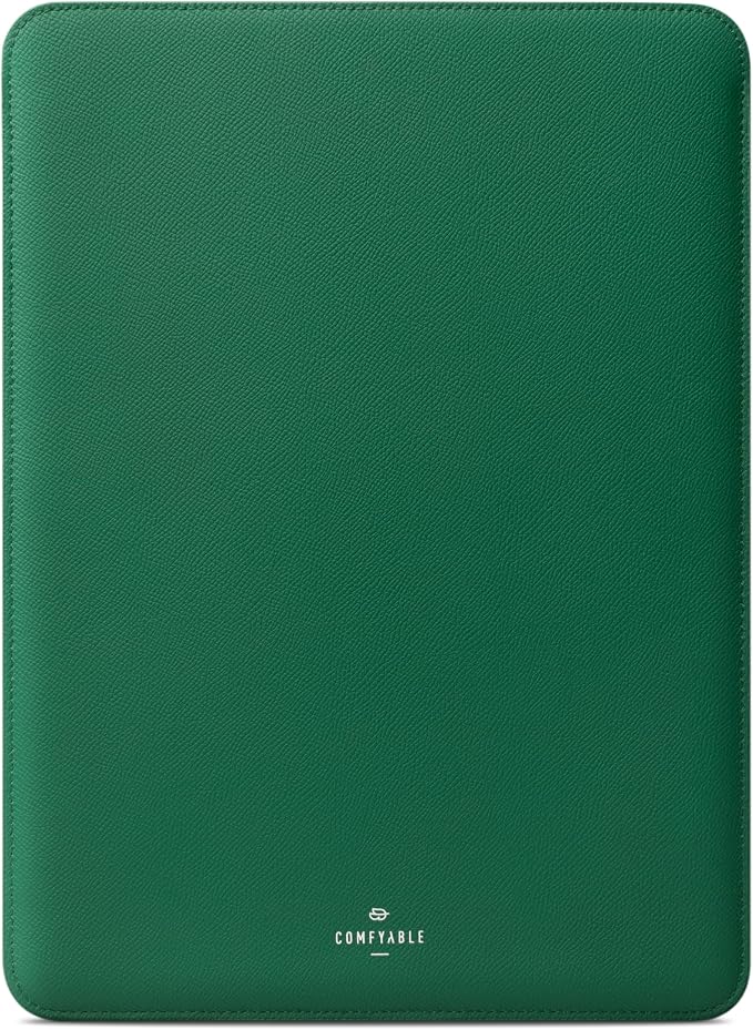 Comfyable Laptop Sleeve 14 Inch Precisely Compatible with MacBook Pro M5 M4 M3 M2 Pro/Max 2026-2021, Genuine Leather Cover Case, Leafy Green
