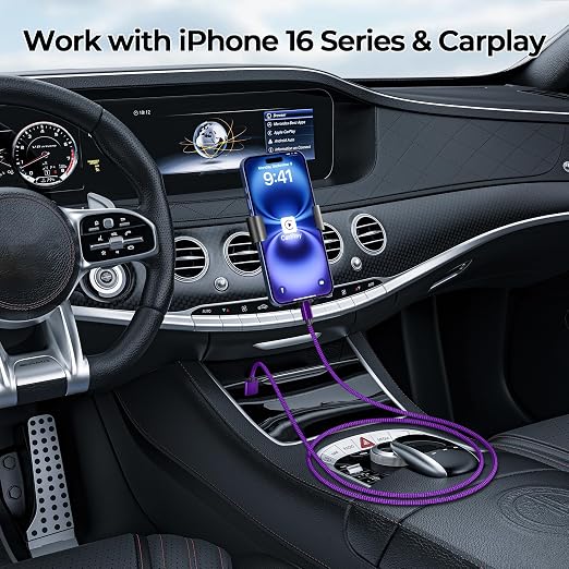 Basesailor for iPhone 17 16 Pro Max Charger Cord,USB to USB C Cable,Type C Charging Power Cord for Apple 17e 15 iPad 10 Air 4 5,Samsung Galaxy S26 S25 S24 S23,Purple,2Pack 10FT(3M)