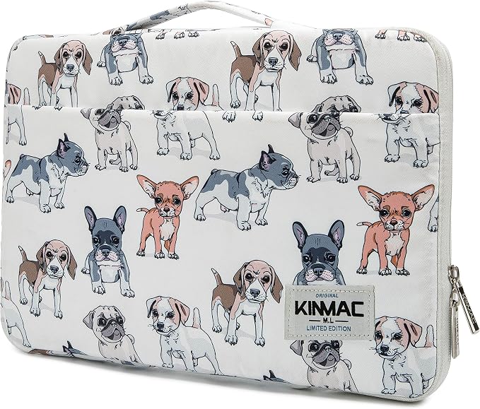Kinmac 360° Protective Laptop Sleeve Case Bag Cover with Handle for MacBook Air 15 inch,15 inch-15.6 inch HP,Lenovo,Dell,ASUS,Acer Notebook Computer (Dogs)