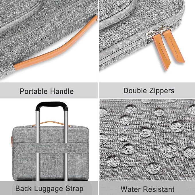 MOSISO 360 Protective Laptop Case 15 inch, Laptop Sleeve Compatible with MacBook Air 15 M5 A3448 M4 A3241 M3 A3114 M2 A2941,Dell XPS,Side Open Carrying Computer Bag with 5 Accessory Pockets&Belt, Gray