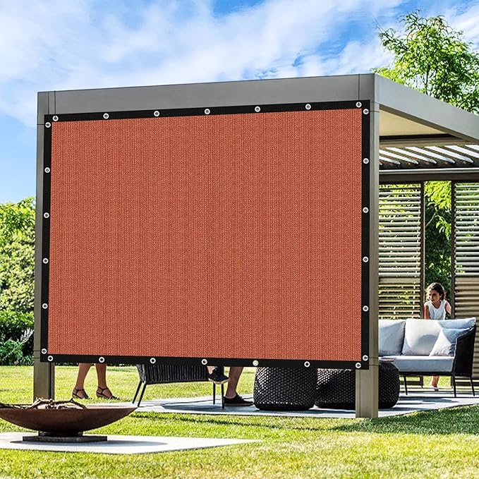Artpuch 90% Sun Shade Cloth, 14 x 20 FT Pergola Shade Cover Canopy with Grommets, Sun Screen Fabric Tarp for Patio, Outdoor, Garden, Backyard, Rust Red