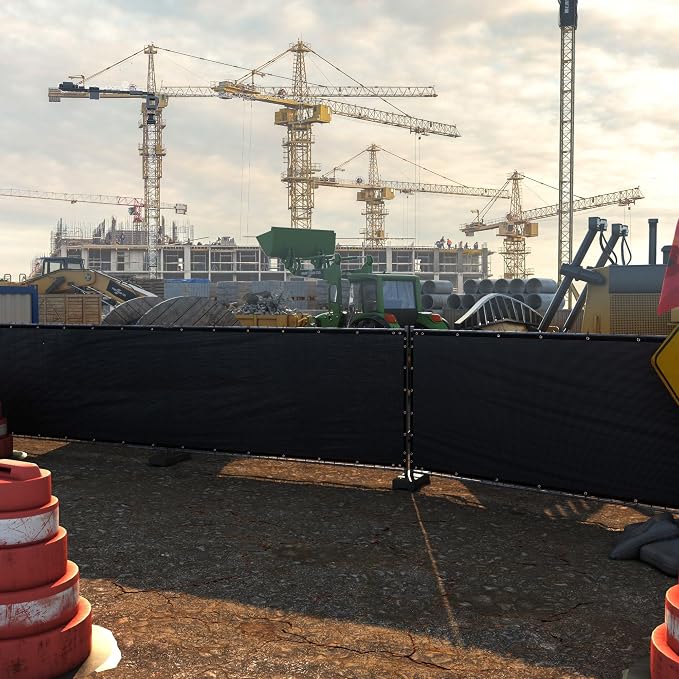 ColourTree Customized Size Fence Screen Privacy Screen Black 8' x 111' - Commercial Grade 170 GSM - Heavy Duty - 3 Years Warranty - Cable Zip Ties Included