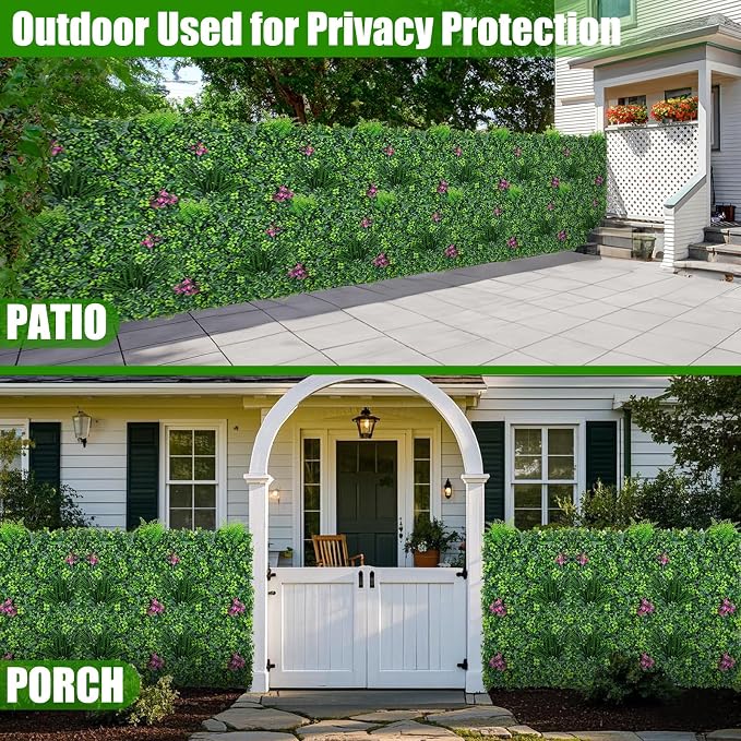 Artificial Grass Wall Roll Panels, 40"x120"(33.33 SQFT) Greenery Backdrop with Mint Plant Leaves, UV-Anti Fake Greenery Plant Boxwood Panels for Outdoor Patio Garden Green Wall Decor