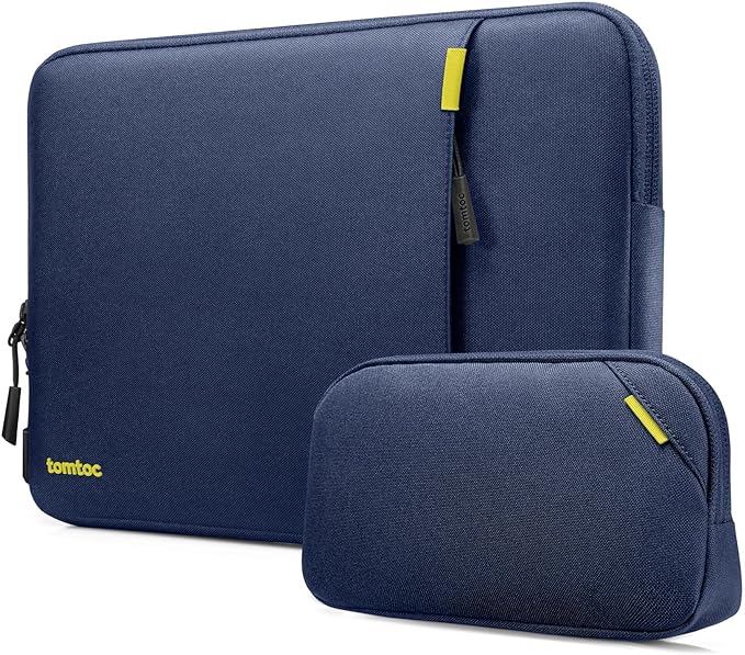 tomtoc 360 Protective Laptop Sleeve Set for 13-inch MacBook Air M5/A3449 (2026) M4/A3240 M3/A3113 M2/A2681 M1/A2337, Water-Resistant Laptop Case with Accessory Bag Fits 13" MacBook Neo A18/MacBook Pro