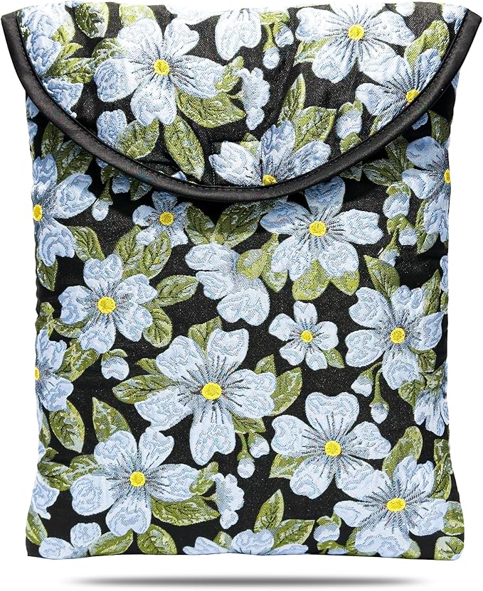 Puffy Laptop Sleeve 13-14 Inch Blue Flower, Protective Carrying Case for Men and Women, Cute Case Bag Compatible with 13 and 14 Inch Laptops, for MacBook Air M2, Asus/Dell Xps in Cover