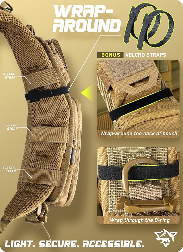 WYNEX Molle Backpack Accessories Pouch of Curve Design Version, Tactical Backpack Strap Pouch Hiking Backpack Attachment Pack