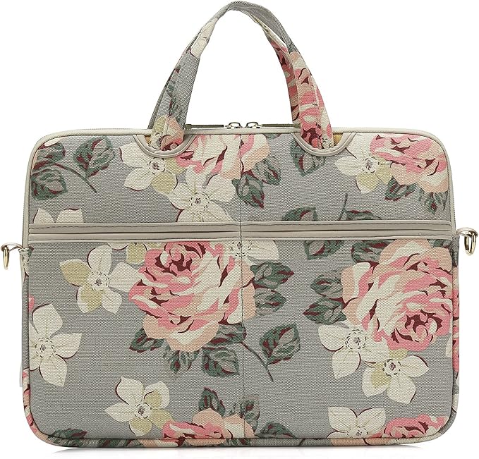 kayond White Rose Patten water resistant Laptop Shoulder Messenger Bag Case Sleeve for 12 Inch 13 Inch Laptop,Laptop Briefcase