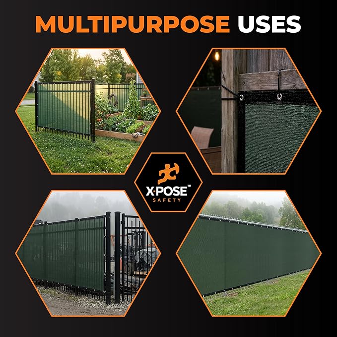 Xpose Safety Privacy Fence Screen 5’ x 50’ (72 Pack) – Bulk Full Pallet – Heavy Duty Green Mesh with 90% Visibility Block, UV Protection – for Garden, Yard, Nursery, Kennel, Dog Run, Greenhouse