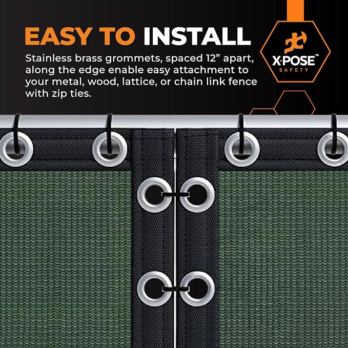 Xpose Safety Privacy Fence Screen 5’ x 50’ (2 Pack) – Heavy Duty Green Mesh with 90% Visibility Block, UV Protection – for Garden, Yard, Nursery, Kennel, Dog Run, Greenhouse