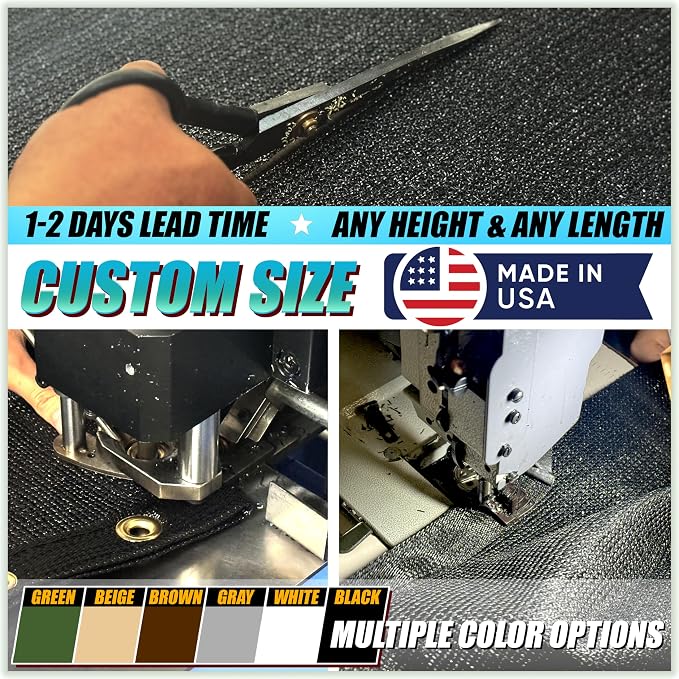 ColourTree Customized Size Fence Screen Privacy Screen Beige 5' x 67' - Commercial Grade 170 GSM - Heavy Duty - 3 Years Warranty - Cable Zip Ties Included