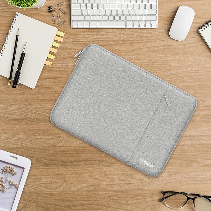 MOSISO Laptop Case 15 inch, 15 inch Laptop Sleeve Compatible with MacBook Air M5 A3448 M4 A3241 M3 A3114 M2 A2941 2026-2023, Dell XPS, Polyester Vertical Computer Sleeve Bag with Pocket, Gray