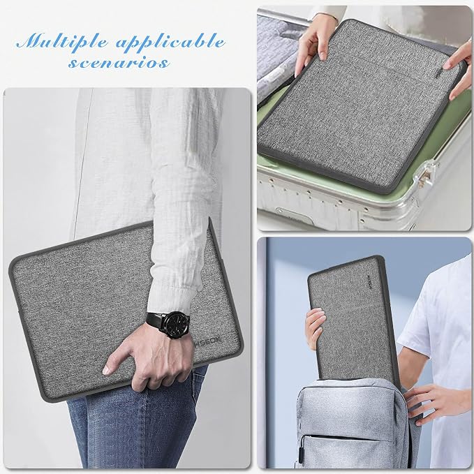 Hseok Laptop Sleeve 15.6 16 inch Case Compatible with MacBook Neo 16, MacBook Pro 16" M5/M4/M3/M2/M1, MacBook Air Pro 15", XPS 16, Most 15" 15.6" 16" Notebooks,Dark Gray&Gray