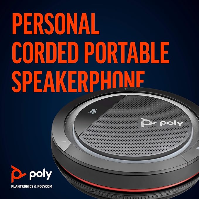 Poly - Calisto 3200 Wired Speakerphone (Plantronics) - Personal Portable Speakerphone for Conference Calls- USB-A Compatible - Connect to your PC/Mac - Works with Teams, Zoom & more