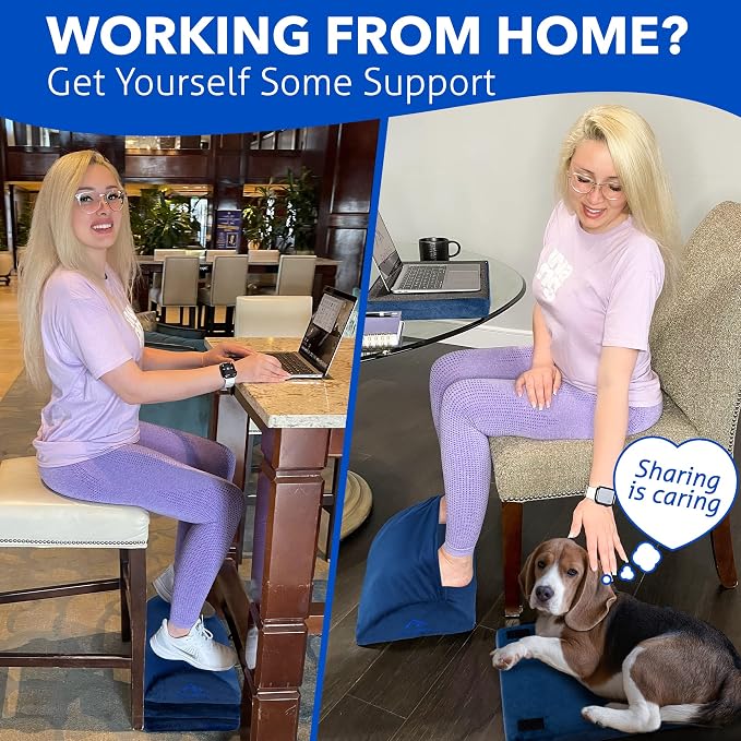 EverRest Foot Rest for Under Desk at Work – 3 Height Adjustable Ergonomic Footrest with Warm Feet Pocket, Firm Support Stool for Office Chair & Gaming, Washable Cover