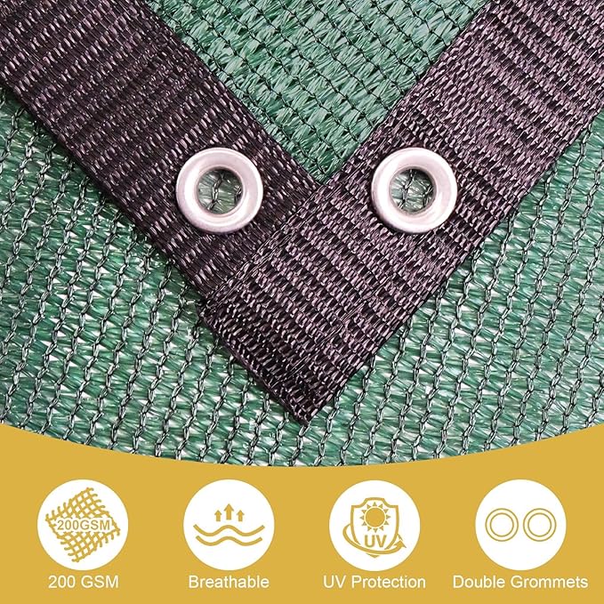 Shade&Beyond 90% Sun Shade Cloth with Grommets, 6' X 20' Pergola Shade Cover Canopy, Mesh Tarp Sun Screens for Patio, Outdoor, Garden, Backyard, Green