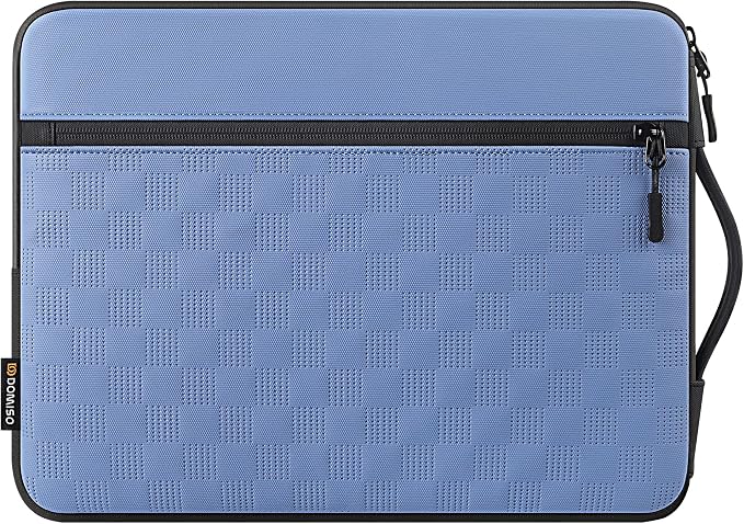 DOMISO 14 Inch Laptop Sleeve with Handle, Waterproof & Shockproof Case for Most 14” Laptops, Fits MacBook Pro, ASUS ZenBook - Protective Cover, Blue