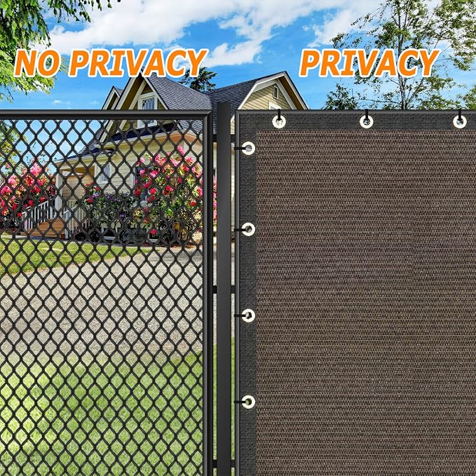 KANAGAWA 4ft x26ft Balcony Privacy Screen Fence, 90% Blockage Heavy Duty 175 GSM Fencing Mesh Net Cover for Outdoor Wall Garden Yard Backyard, Cable Zip Ties Included, Brown