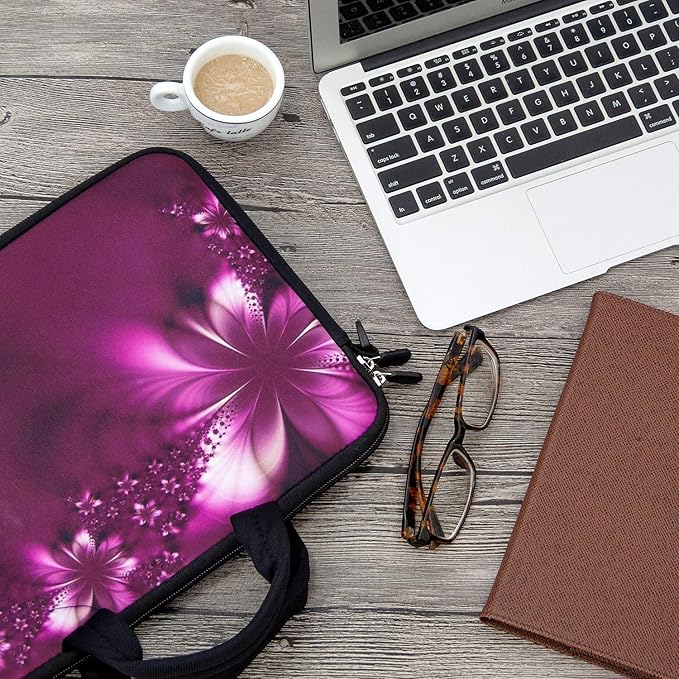 RICHEN 10 inches Messenger Bag Carrying Case Sleeve with Handle Accessory Pocket Fits 7 to 10-Inch Laptops/Notebook/ebooks/Kids tablet/Pad (7-10.2 inch, Flowers)