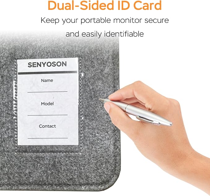 18.5 Inches Portable Monitor Sleeve Case for Sceptre Kado MNN KYY InnoView Yxk ForHelp AYY VisionOwl Yodoit Uperfect ViewSonic, Durable Lightweight Felt Storage Bag, Laptop Screen Extender
