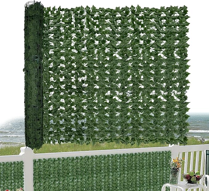 Artificial Ivy Privacy Fence Screen: 48"x 120" (40 Sqft) Anti-Ultraviolet Artificial Hedge Grass Wall, Used for Indoor and Outdoor Green Background, Garden Greening Decoration