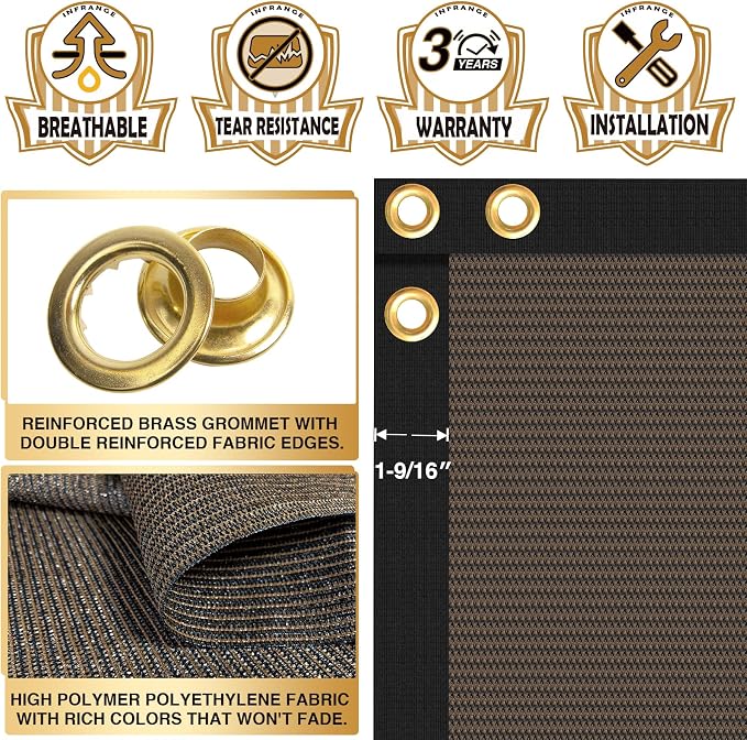 Privacy Fence Screen 6' x 231' Fencing Cover Heavy Duty Mesh Windscreen Cloth for Outdoor Garden Patio Backyard Chain Link Fence Brown