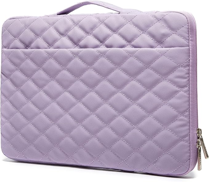 Kinmac 360° Heavy Duty Protective Laptop Computer Sleeve case Bag Cover with Handle for MacBook Pro 14 inch,14 inch-14.4 inch HP Lenovo Dell ASUS Acer Laptop (Purple Embroidery)