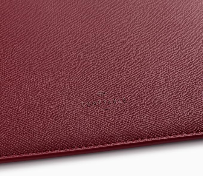 Comfyable Laptop Sleeve 14 Inch Precisely Compatible with MacBook Pro M5 M4 M3 M2 Pro/Max 2026-2021, Genuine Leather Cover Case, Wine Red