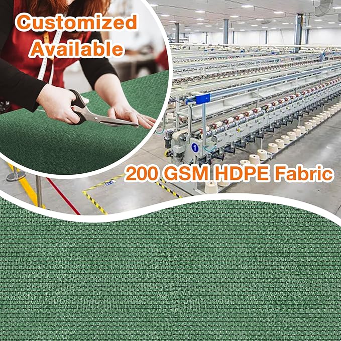 Artpuch Outdoor Pergola Shade Cover 15' X 15' Sun Shade Cloth with Grommets, 90% UV Protection Canopy Patio Privacy Screen (Customized Available) GN107, Green