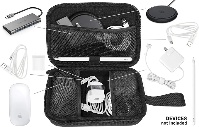 MacBook Accessories All in one Case by CaseSack, for MagSafe 2 Power Adapter, MagSafe Charger, Magic Mouse 2/1, MagSafe Battery Pack, Apple Pen 2/1, USB Hub, Type C Hub, Docking Station