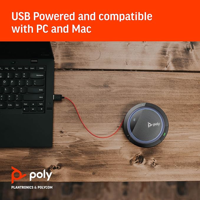 Poly - Calisto 3200 Wired Speakerphone (Plantronics) - Personal Portable Speakerphone for Conference Calls- USB-A Compatible - Connect to your PC/Mac - Works with Teams, Zoom & more