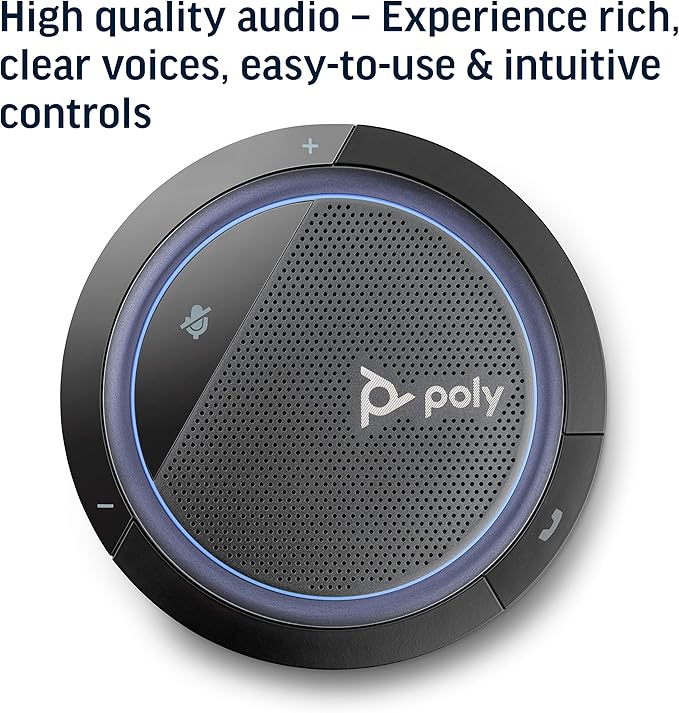 Poly - Calisto 3200 Wired Speakerphone (Plantronics) - Personal Portable Speakerphone for Conference Calls- USB-A Compatible - Connect to your PC/Mac - Works with Teams, Zoom & more