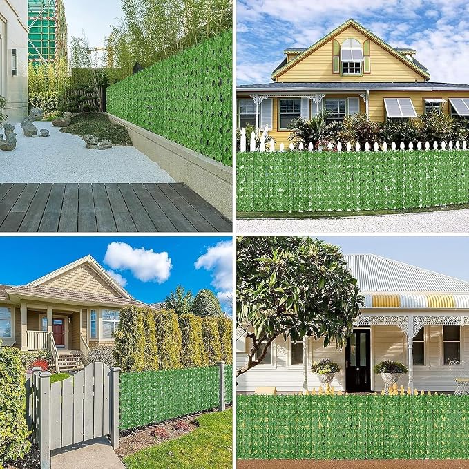 Artificial Ivy Privacy Fence Wall Screen,160x60 in UV-Anti Faux Greenery Backdrop Ivy Vine Leaf Hedges Fence Panels for Patio, Balcony, Garden, Backyard Indoor Outdoor Green Wall Decor