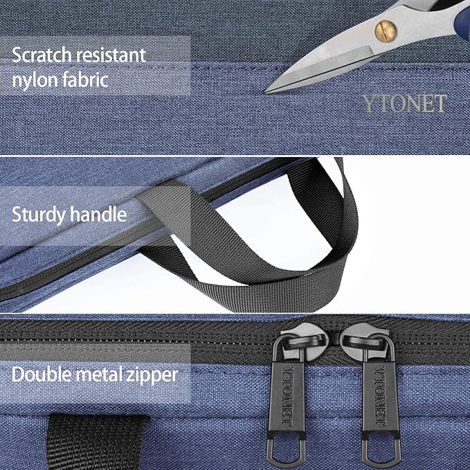 Ytonet 14 Inch Laptop Sleeve, TSA Laptop Case with Handle, Water Resistant Protective Computer Carrying Case, Compatible with MacBook HP Dell Lenovo Asus Notebooks, Gift for Men Women, Dark Blue