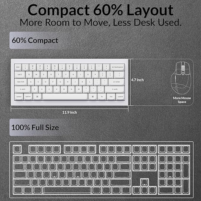 Keychron Q4 Wired Custom Mechanical Keyboard, QMK/VIA Programmable Macro, Full Aluminum, Hot-Swappable Gateron G Pro Brown Switch, 60% Layout Double Gasket Compatible with Mac and Windows - White