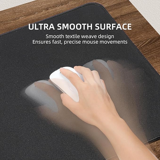 VOVIPO 3 in 1 Wireless Charging Mouse Pad, Gaming Mousepad with Wireless Charger Multiple Devices Compitable with Watch/iPhone/Airpods, Large Desk Mat 90 x 40cm,Desk Pad for MacBook, PC, Laptop-Black