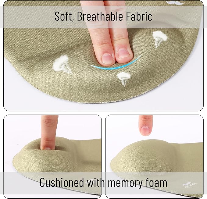 Mr. Pen- Ergonomic Mouse Pad with Wrist Rest, Breathable Fabric with Memory Foam Cushion, Non-Slip Rubber Base, Gel Mouse Pad with Wrist Support